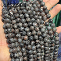 Perles de Yooperlite Naturelles en Gros 6mm 8mm 10mm 12mm Flamme Scintillante Sous UV Perles Rondes Naturelles de Pierre Yooperlite Feu