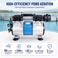 Aérateur sans huile à cabinet fermé 86L/min 4 diffuseurs pour étang et lac de poissons moyens 2 acres Certifié CE TUV