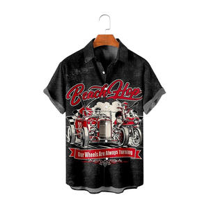 Camisetas de <span class=keywords><strong>estilo</strong></span> <span class=keywords><strong>Rockabilly</strong></span> para hombre: camisetas de manga corta de gran tamaño a la moda con estampado de balancín, diseño de solapa de un solo pecho - Product Image 6
