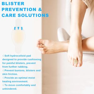 Apósitos hidrocoloides para ampollas - Almohadillas impermeables para la prevención de ampollas en dedos, pies y talones - Apósitos adhesivos de gel para ampollas - Product Image 4