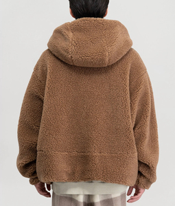 Veste pour hommes en laine mélangée à capuche réglable avec logo personnalisé rembourrée remplie de duvet de canard 90/10 veste en duvet chaude pour hommes - Product Image 2
