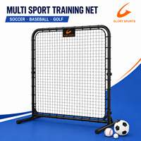 Filet de rebond portable multi-sports avec cadre en acier pliable pour l'entraînement au football, au baseball, au golf, en intérieur et en extérieur