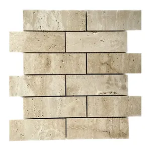 Trang trí đá cẩm thạch đá tường gạch linh hoạt Trim gạch travertine Panel tường travertine gạch travertine