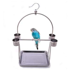 Bumo Best Seller paslanmaz çelik papağan ayakta levrek papağan kuş levrek eğitim <span class=keywords><strong>stand</strong></span>ı için taşınabilir malzemeleri - Product Image 1