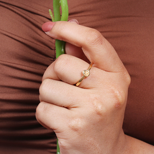 Anillo de Plata de Ley 925 chapado en oro, anillo de apilamiento de loto espiritual, chapado en oro de 18 quilates - Product Image 3