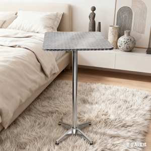 طاولة بار قابلة للطي من الألومنيوم والفولاذ المقاوم للصدأ الفضي بأقل سعر عبر الإنترنت - Product Image 6