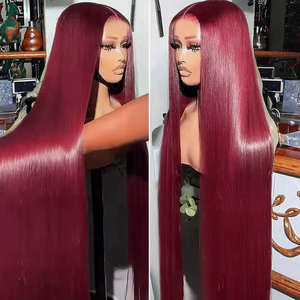 Perruques sans colle en gros, 100% cheveux humains, dentelle HD frontale, cheveux lisses <span class=keywords><strong>de</strong></span> 30 pouces, frontale <span class=keywords><strong>de</strong></span> 20 pouces, couleur BUG, perruques en cheveux humains pour femmes - Product Image 1