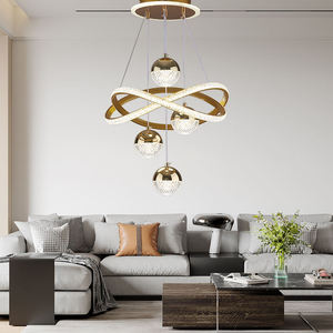 Hình bầu dục treo đèn hiện đại pha lê bóng <span class=keywords><strong>Led</strong></span> Nhẫn ánh sáng mặt dây chuyền lịch thi đấu cho nhà bếp - Product Image 3