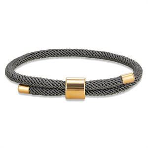 Yeni gelmesi basit Milan halat bilezik cilalı paslanmaz çelik aksesuarları naylon bilezik Charm ayarlanabilir Unisex bileklik - Product Image 3