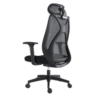 Chaise de bureau exécutive moderne réglable en maille noire pivotante à 360° avec hauteur réglable