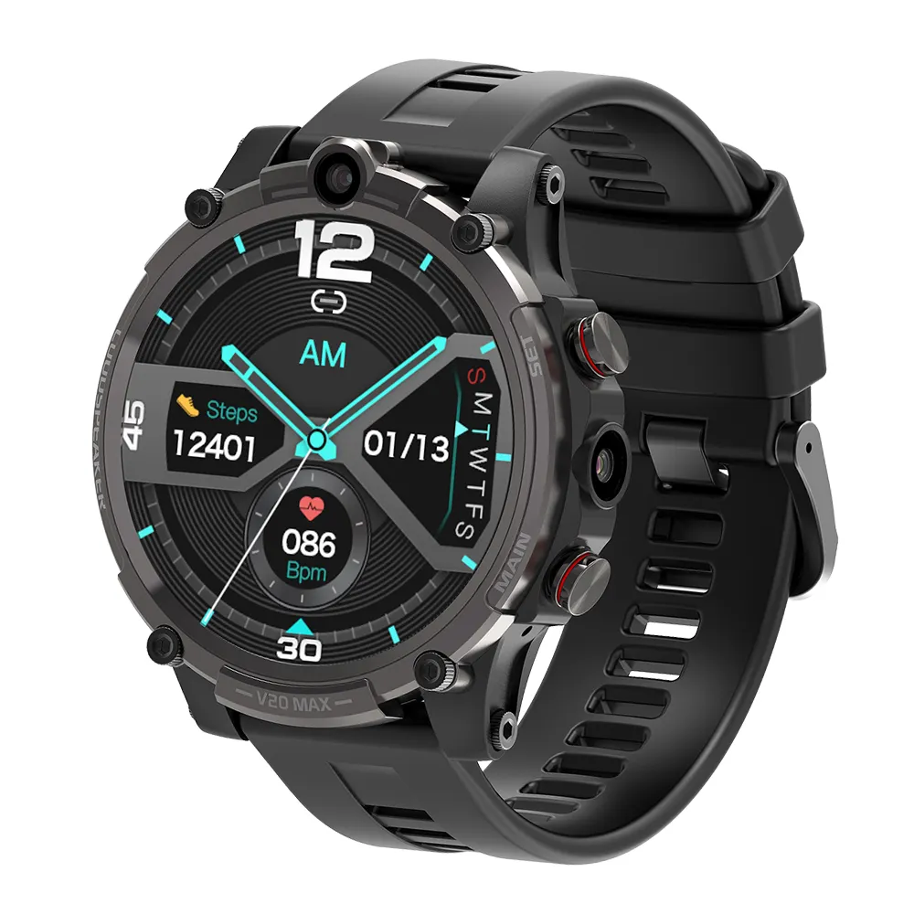 M JUNIU V20 Max Android Smartwatch Hombres Teléfono de llamada Pantalla de 1,6 pulgadas 400*400 IP67 Impermeable Deportes GPS 4GB Reloj inteligente 2023