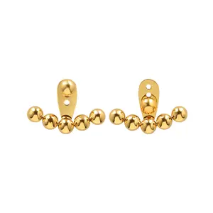 Ear Climber Beads Stud Earrings For Women Ladies Vintage Indian Jewelry Ethnic Fasion Stainless Steel Earring Female Gift