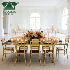 Hotel Hall Bride and Groom Metal Rectangle Banquet <b>Tables</b> and Chairs - Product Image 5