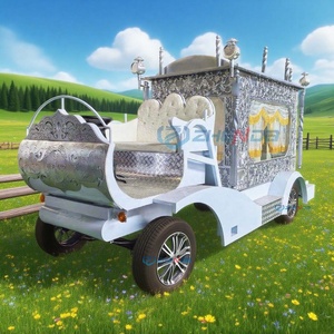 White Silver Electric Classical Funeral Hearse for Sale Custom Made Funeral Hearse High Quality Special Transportation - Product Image 4