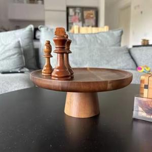 Assiette à gâteau en bois artisanale écologique la plus vendue, finition élégante, durable, passe au lave-vaisselle, pour mariage, anniversaire, décoration de la maison - Product Image 6