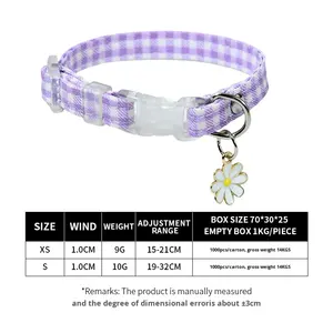 Collares para Perros y Gatos de Poliéster Suave y Duradero, Cierre de Hebilla, para Todas las Estaciones, Exclusivos Transfronterizos, con Dijes de Flores - Product Image 5