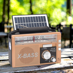 Lampe torche solaire d'urgence multifonctionnelle avec lecteur de carte, radio pleine bande, style rétro et portable - Product Image 5