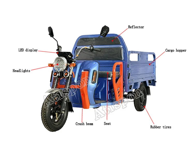 Wholesale Price Motorized Tricycles Three Wheeler Electric Tricycle Electric Pickup Cargo Truck