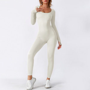 <span class=keywords><strong>Mono</strong></span> deportivo sin costuras para gimnasio, traje de Yoga <span class=keywords><strong>ajustado</strong></span> de <span class=keywords><strong>manga</strong></span> <span class=keywords><strong>larga</strong></span>, <span class=keywords><strong>mono</strong></span> de Yoga sin costuras para baile de primavera para mujer - Product Image 5