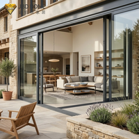 Système de porte coulissante en aluminium robuste AS2047, résistant aux ouragans, double vitrage, intérieur/extérieur, patio, villa, extérieur