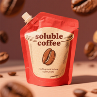 Emballage de boisson alimentaire liquide personnalisé pochette debout en papier kraft avec buse refermable pochette à bec pour café sacs en mylar