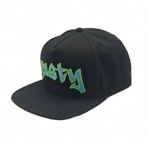 Custom UnStructured Cotton Caps Leather Patch Flat Brim Embroidery logo 5 Panel Snapback <b>Hats</b> - Product Image 1