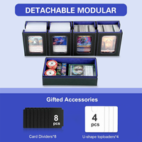 Boîte de rangement Commander pour TCG, capacité de 400+ cartes à double pochette, boîte de rangement 5 en 1 avec fenêtres de visualisation, plateau à dés, poignée