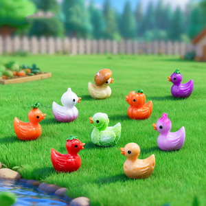 Figurines de canards miniatures fantaisistes en résine, petits canards pour jardin féerique, maison de poupée, micro-paysage, aquarium, <span class=keywords><strong>d</strong></span>écoration - Product Image 2