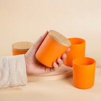 Lot de 200 ml de pots à bougies en verre avec couvercles en bois et emballage personnalisé pour bougies parfumées et cadeaux de mariage