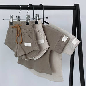 Conjunto de Ropa Personalizada para Bebé Niño y Niña, Estilo Casual, Manga Corta, Tejido Waffle, Verano, Unisex, con Etiqueta - Product Image 6