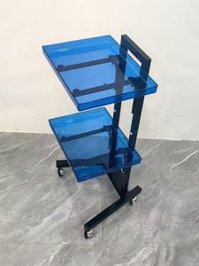 Hairdressing and perming cart, simple stainless steel acrylic anti-dye cream <b>tool</b> cart, foldable beauty salon <b>trolley</b> - Product Image 4