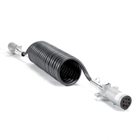 Câbles d'alimentation en spirale à ressort isolés en PU, câbles électriques en spirale, prise de remorque métallique à 7 broches de haute qualité pour remorque de camion