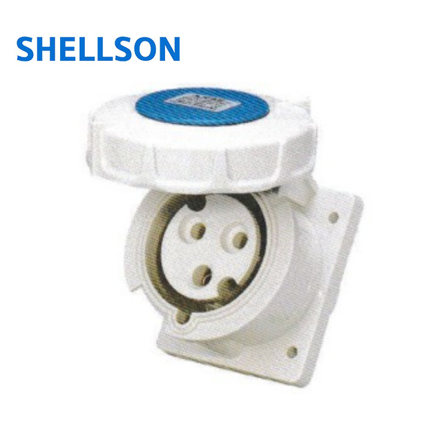400V 5P 32Amp Industrial Plug Socket Types 16A 3Pin 2P+E Panel Mounted Waterproof Industrial Wall Socket
