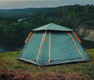 자동 휴대용 캠프 대형 방수 야외 가족 하이킹 여행 전망대 오두막 돔 텐트 모기장 100% 건설 현장 - Product Image 1