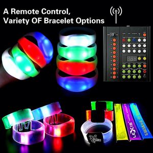 Bracelet LED en silicone à télécommande, 4 LED RGB super lumineuses, design écologique réglable, autonomie de 6 à 8 heures, contrôle par application - Product Image 3