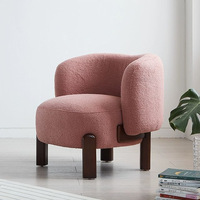 Fauteuil design nordique en tissu, style mid-century, avec dossier, pour salon, chambre, balcon, chaise de loisirs