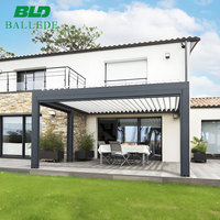 Pergola bioclimatique intelligente motorisée en aluminium avec système de toit à lamelles, gazebo durable, forme personnalisée