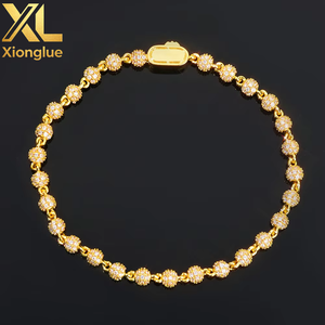 Factory Stock Fine Jewelry 925 Sterling Silver 4mm Link Fine Luxury Ball Moissanite Women <b>Men</b> Hip Hop Chain Link Bracelets - Product Image 1