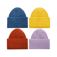 Bonnet en acrylique tricoté, couleur unie, chaud, coupe-vent, hiver, extérieur, unisexe, logo personnalisé, vente en gros