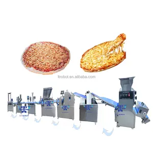 LT-Máquina De Fazer Pizza Comercial Linha De Produção Industrial De Pizza De Controle PLC Equipamento De Fabricação De Bolo De Alta Capacidade Nang