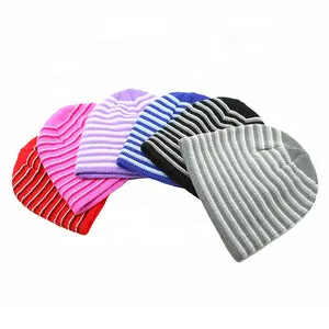 Cappelli invernali personalizzati lavorati a maglia a righe per uomo donna berretti con teschio in tinta unita cufless thick warm classic toque sport all'aria aperta