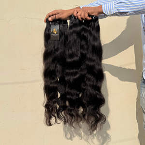 ผมดิบของชาวอินเดียมัดผมมนุษย์ผมหยิกแบบลอนคลื่นลึก - Product Image 1