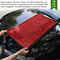 Serviette de nettoyage de voiture en microfibre professionnelle, ultra absorbante, sans rayures, séchage rapide, double face torsadée, rouge, 60x90, serviette en microfibre