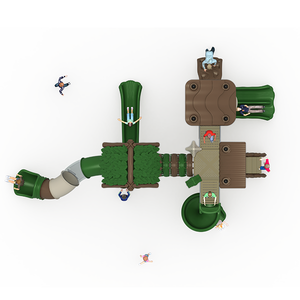 เครื่องเล่นสนามเด็กเล่นพลาสติกกลางแจ้งเชิงพาณิชย์เพื่อการศึกษา รูปแบบป่าในฝัน - Product Image 6