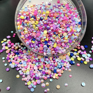 Vente en gros pour Magic Color Pearl Flatback AB Diamant Demi-Couleur Résine Strass Lâche Résine Strass pour Ongles Bijoux - Product Image 2