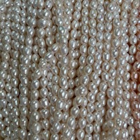 Vente en gros 7-8mm blanc rose violet couleur riz perles d'eau douce brins à vendre