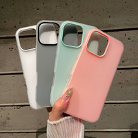 Coque de téléphone antichoc TPU PC givrée résistante aux rayures Protection arrière Couleurs bonbon pour iPhone 17 Pro Max 16 Pro Max