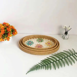 Bandeja de Servir de Madera Hecha a Mano, Bandeja de Servir Alimentos Ecológica y Natural con Asas para Cocina, Restaurante, Hotel, Decoración del Hogar - Product Image 3