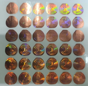 Etichetta Adesiva Olografica Laser Anti-Contraffazione in Vinile Dorato, Impermeabile, Resistente all'Olio, con Effetto Strappabile e <span class=keywords><strong>Parole</strong></span> 'Invalido' per Supermercati e Candele - Product Image 2