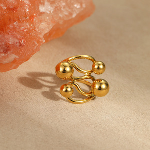 Superbe ensemble de bagues en perles bicolores en acier inoxydable, bijoux élégants et tendance pour femmes, cadeau parfait - Product Image 4